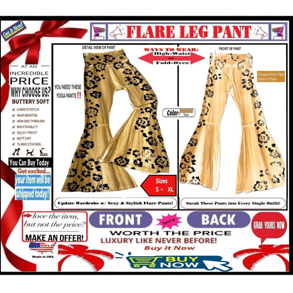 π BOTTOM Fold Graphic β DYE π LEGGING PANT Print FLARE LEG Cheetah πΈ BUY NOW - Picture 8 of 16